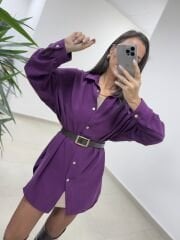 Ms 79377 Mor Oversize Gömlek