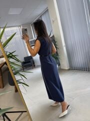 Fw 8130 Simba Tensel Kemerli İndigo Elbise