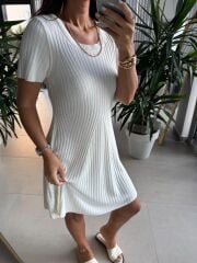 Sv 024314 Ekru Triko Elbise