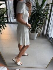 Sv 024314 Ekru Triko Elbise