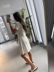 Sv 024314 Ekru Triko Elbise