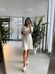 Sv 024314 Ekru Triko Elbise