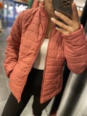 Gül kurusu şişme mont