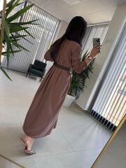 Fw 8185 Lina Kahve  Gömlek Elbise