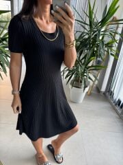 Sv 024314 Siyah Triko Elbise