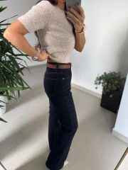 Dv 10651 Yumoş Kısa Kollu Vizon Kazak