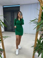 My Çimen Yeşili Anvelop Detaylı Kalem Elbise