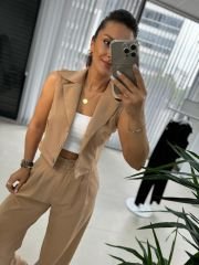 Art. Atlas Yelekli Camel Takım