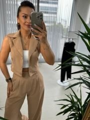 Art. Atlas Yelekli Camel Takım