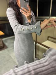 Gray Sleeveless Knit Dress 9876