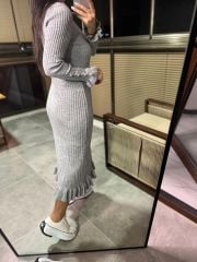 Gray Sleeveless Knit Dress 9876