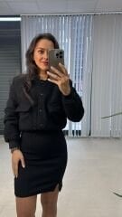 Art. Buklet Bomber Siyah Mont