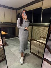 Gray Sleeveless Knit Dress 9876