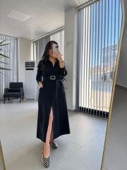 Fw 8185 Lina Siyah  Gömlek Elbise