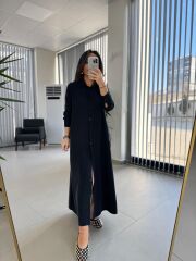Fw 8185 Lina Siyah  Gömlek Elbise