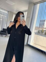 Fw 8185 Lina Siyah  Gömlek Elbise