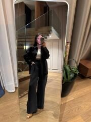 La 5628 Bel Büzgülü Tensel Siyah Takım