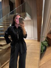 La 5628 Bel Büzgülü Tensel Siyah Takım