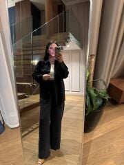 La 5628 Bel Büzgülü Tensel Siyah Takım