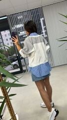 Gömlek Detaylı Gri Sweat