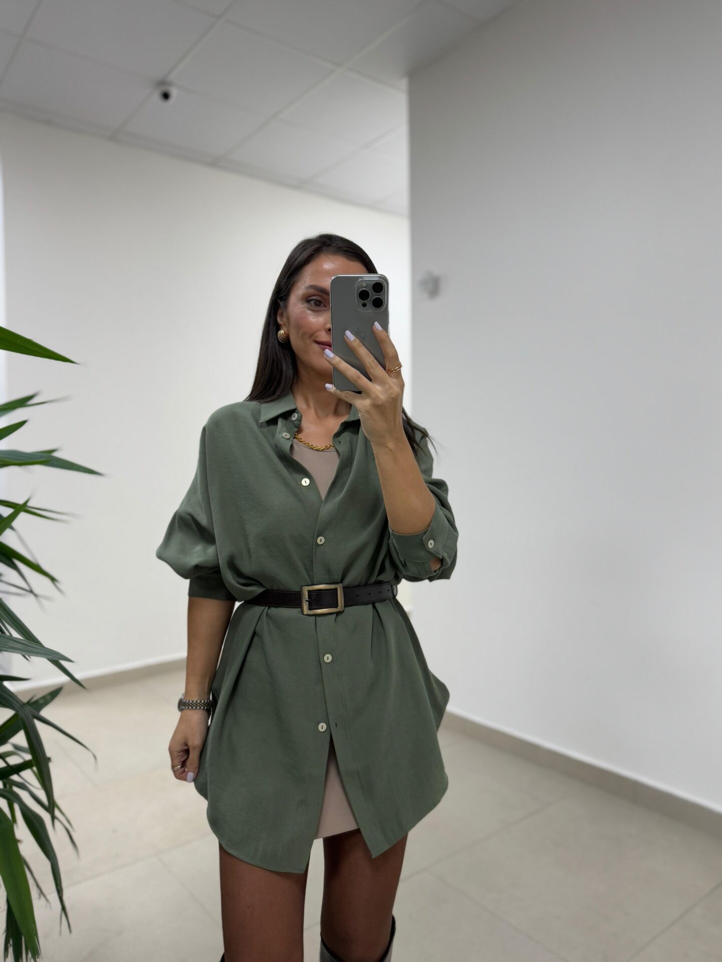 Ms 79377 Haki Oversize Gömlek