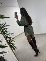 Ms 79377 Haki Oversize Gömlek