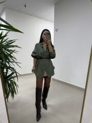 Ms 79377 Haki Oversize Gömlek