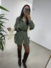 Ms 79377 Haki Oversize Gömlek