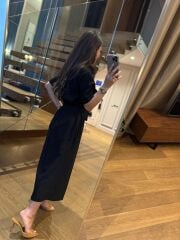 La 25989 Gümüş Düğmeli Bel Lastikli Gömlek Elbise