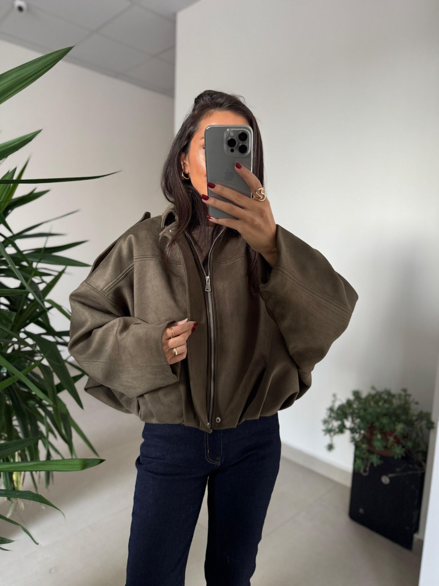 Dm 5006 Haki Süet Mont