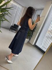 Fw 0360 Fermuar Detaylı Denim Elbise