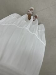 Crinkle Front Back Ribbed White Dress