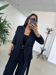 Art 4011 Laci Bel Kuşaklı Ceket Takım