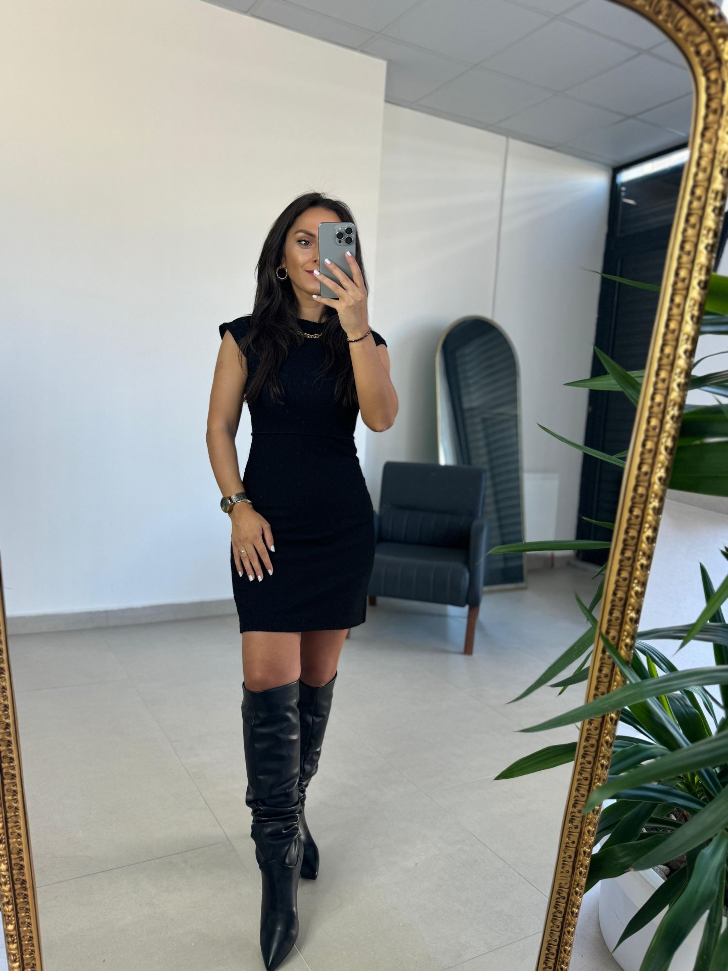 Sg Jacquard Black Dress