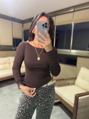 Kr 16483 Kayık Yaka A.Kahve Body