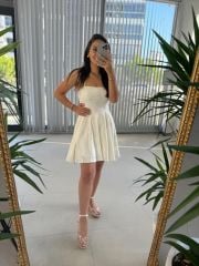 Sg Cream Strappy Dress