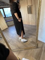 Siyah baskılı sweat elbise