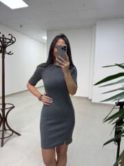 Ms Basic Gri Çelik Elbise