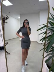 Ms Basic Gri Çelik Elbise