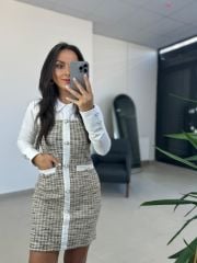 Sg Tüvit Poplin Detaylı Elbise