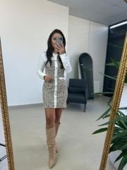 Sg Tüvit Poplin Detaylı Elbise