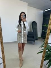 Sg Tüvit Poplin Detaylı Elbise