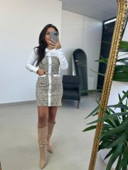 Sg Tüvit Poplin Detaylı Elbise