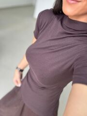 İv 26283 Yarım Balıkçı Yaka A Kahve Tişört