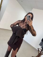 Po 2825 Asimetrik Kesim Triko Süveter & Dantel Bluz İkili Takım