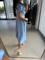 My 3760 Bebe Mavi Midi Bluzlu Elbise