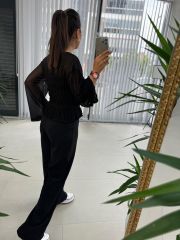 Transparan Siyah Bluz