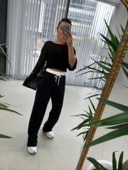 Transparan Siyah Bluz