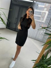 Ms Körüklü Siyah Elbise M