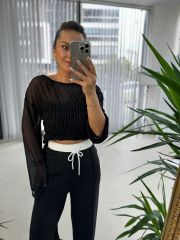 Transparan Siyah Bluz